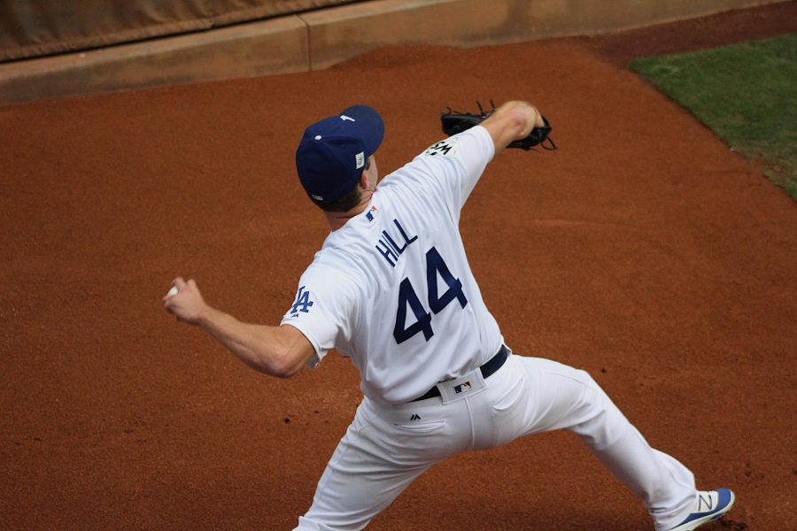 Left-handed pitcher, Rich Hill, prepares for Game 6 of the World Series