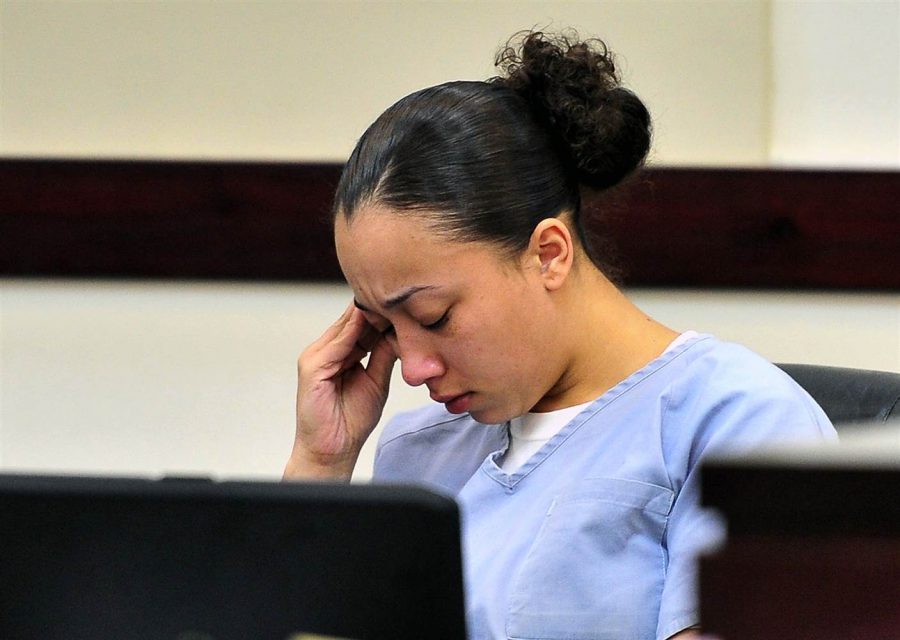 Cyntoia Brown found crying in courtroom after realizing her possibility for parole is not an option until she is 69 years old. Graphic courtesy of NBC News 
