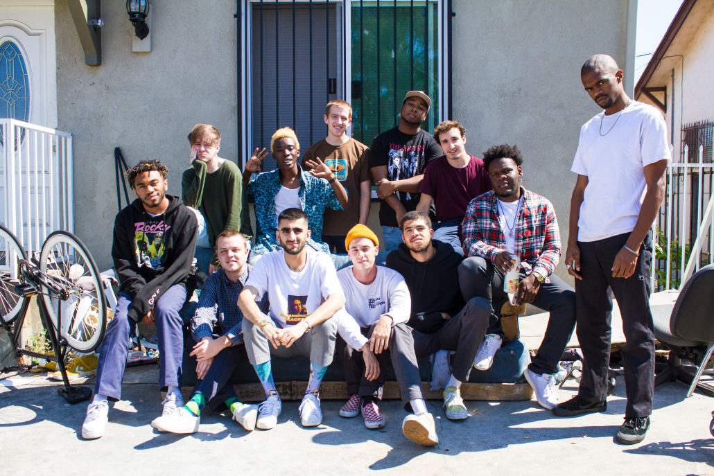 BROCKHAMPTON, “the best boy band since One Direction” sits outside of their home in East Los Angeles. Courtesy of Vice