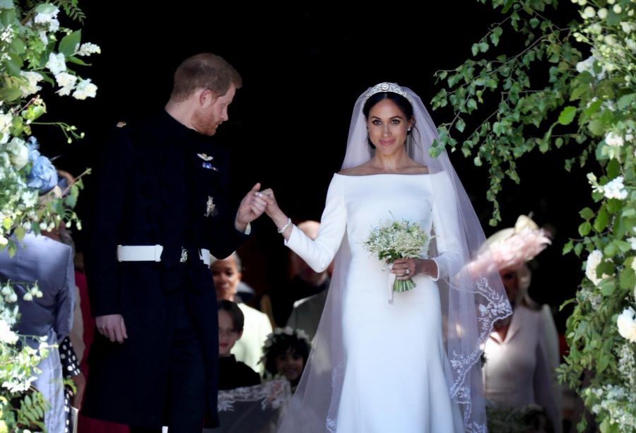 The newlyweds exit St. Georges Chapel at Windsor Castle. Graphic courtesy of TIME