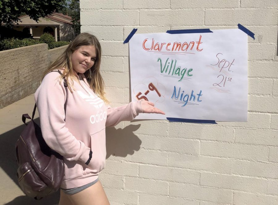 Maria Shevchuk (19) looks forward to attending Claremont Village Night. Graphic Courtesy to Emily Stepanian