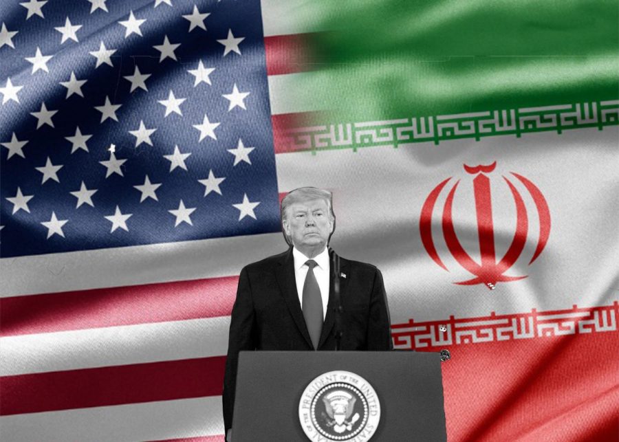 President+Trump+delivered+a+statement+to+the+nation+on+January+8th%2C+announcing+what+appeared+to+be+a+deescalation+of+tensions+between+the+US+and+Iran.+Graphic+courtesy+of+Keigan+McCullagh.+