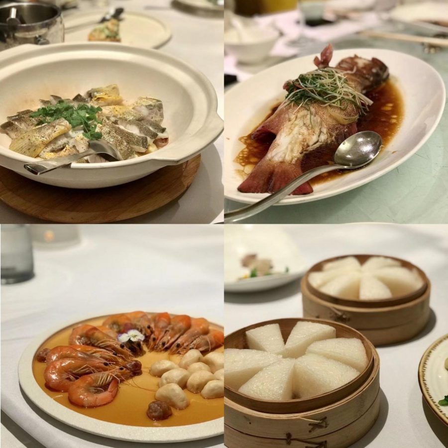 Karen Chen (23) photographs favorite dishes of seafood.