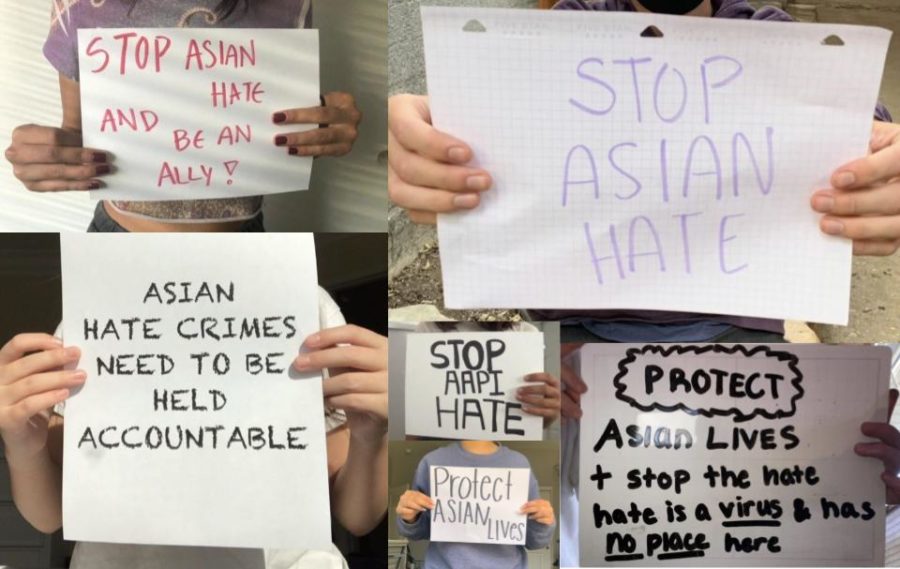 Webb students show support for the Stop AAPI Hate movement. 