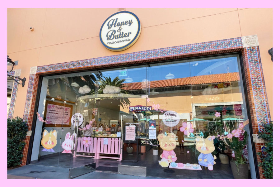 The Honey & Butter Macarons dessert shop located at the Irvine Spectrum Mall. 