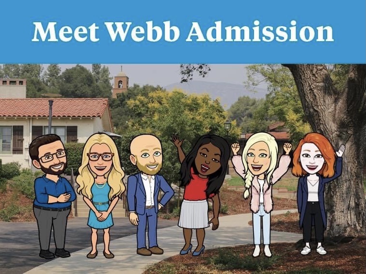 The Webb Admission Team uses Bitmojis to welcome prospective students.
