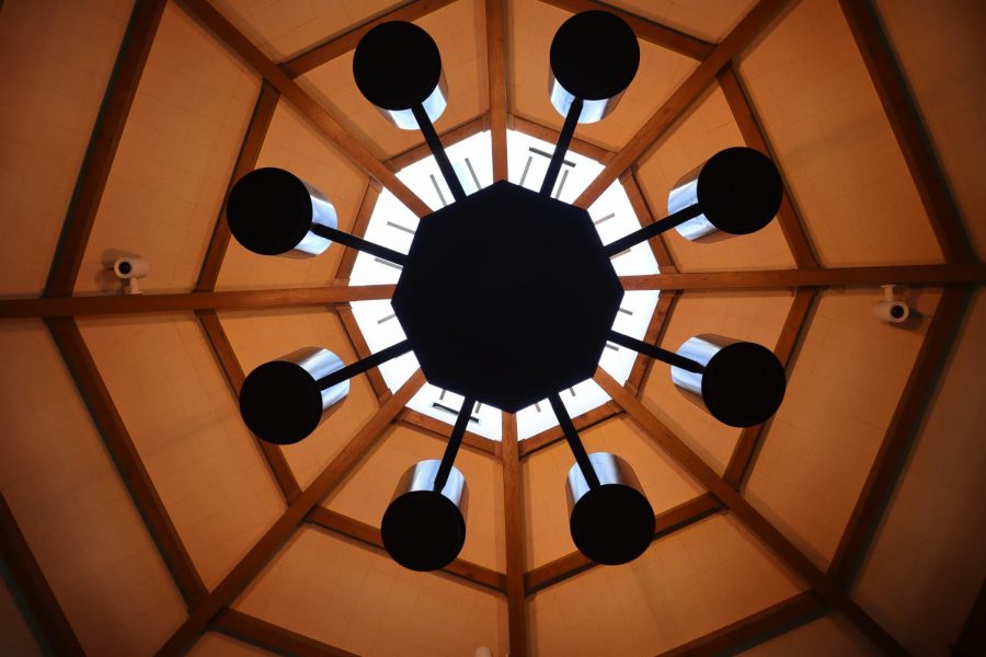 The ceiling of Fawcett Library is a sight to behold. The octangular pattern paired with the openings in the center enhances the library’s atmosphere. This mesmerizing design is so magnificent, yet not a lot of people seem to notice it. 