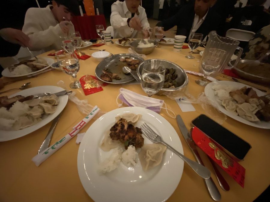 Every plate had at least 3 dumplings which students excitedly asked for more of. They dipped it into the authentic vinegar-tasting sauce and marveled at the pork filling. Every person had opened their red packet and argued over who would get to eat the extra crackers. 