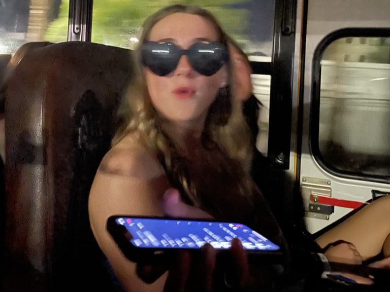Although Homecoming ended, the party does not stop for some. As “Hips Don’t Lie” by Shakira starts playing on her phone, Lauren Duffy (‘25) grooves and sings. However, after an exhausting night of partying, most fall asleep on the way back and wake up when they arrive back to campus at midnight. 