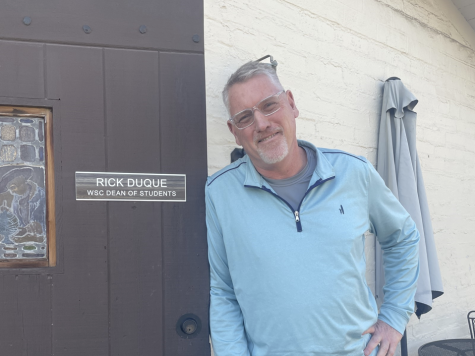  Rick Duque, WSC Dean of Students, poses in front of his office. Dean Duque works hard every day and loves being part of the community. He has decided to make some changes in his part at Webb after this year. 