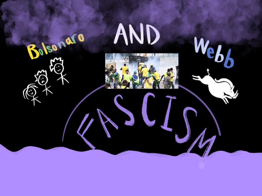 In this image, Brazil and Webb are connected by the bridge of fascism, showing that despite the geographical difference, our community is not immune to extreme political ideologies. Thus, Webb students must be equipped with proper knowledge to identify and address fascism within their environments, something already underway through our Advanced Studies Fascism course. 