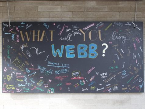 As a part of their freshman orientation, every incoming class at Webb is given a marker and the free will to write their answer to the question, “What will YOU bring to Webb?” and for it to be hung in front of Price Dining Hall for the remainder of the year. While many freshmen elect to write silly answers like tacos or chaos!, others choose to write things like uniqueness, diversity, or resilience. Through admission, Webb introduces hundreds of fresh faces to its community each year — each with its unique perspectives and backgrounds. With the constant influx of a new, diverse student-base each year, Webb must be resilient in adapting to its ever-changing social environment. 

 