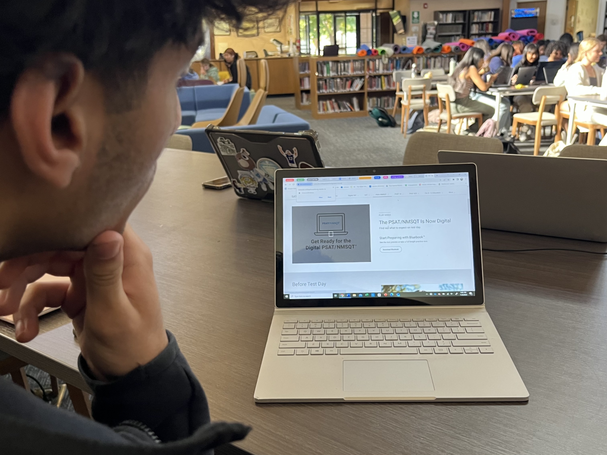 Sohum Uppal (‘25) ponders what may lie in the future of college testing while reading the College Board’s Digital PSAT announcement. As a rising senior, he is unsure what the standardized testing part of the college process would look like next year.