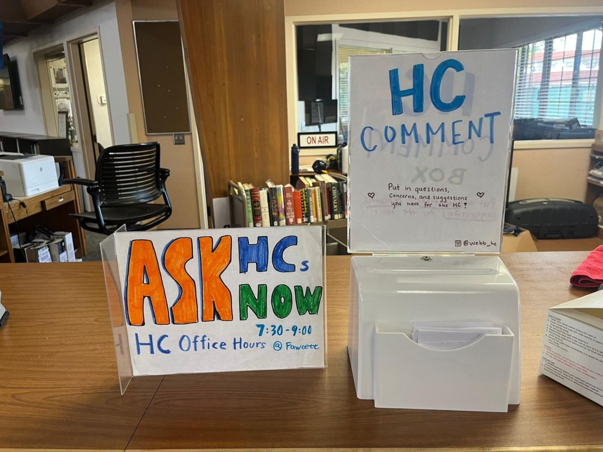 The HC comment box is at the front desk in Fawcett Library.