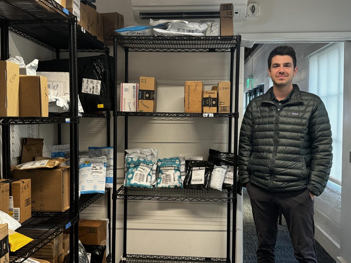 Nathan Silva, Student Services Coordinator, stands beside the package shelf with the packages piled up even though it is just the beginning of school after winter break. Students on the other hand also use this opportunity as a way of bonding. “I love talking to Mr. Silva while getting my packages,” Emily Shao (‘26) said. “We actually know each other because I get so many packages.” Due to the “exchange of gifts,” the hard work also brought Mr. Silva deeper into the Webb community.  