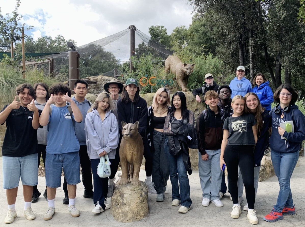 Students pose in front of the Orange County Zoo and end their “Living with Animals” unbounded journey. Students embrace nature through exploration of museums, zoos, care centers, and natural habitats. “I realize that there are so many plants and animals native to California, and this is something others do not normally have,” Tina Wang (‘24) said. This meaningful trip inspires people to reflect on the beauty of nature and wildlife around us.  

 