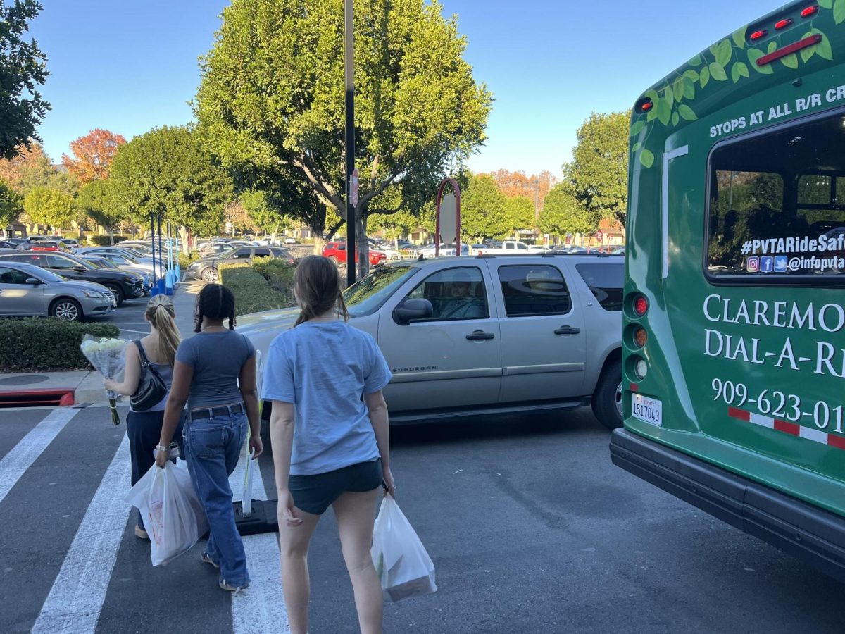 Isamar Theobald (‘25), Jarra Jallow (‘25), and Frannie Hinch (‘25) exit Target, one of the stops on the Webb Loop, and make their way back to the van to return to Webb. On the Webb Loop they made stops at both Claremont Village and Target. “It was super convenient and fun that we got the chance to pick up some Philz Coffee then get picked up by the Webb Loop to head over to Target,” Isamar said. Overall, students have been relaying positive feedback to this new form of weekend transportation.