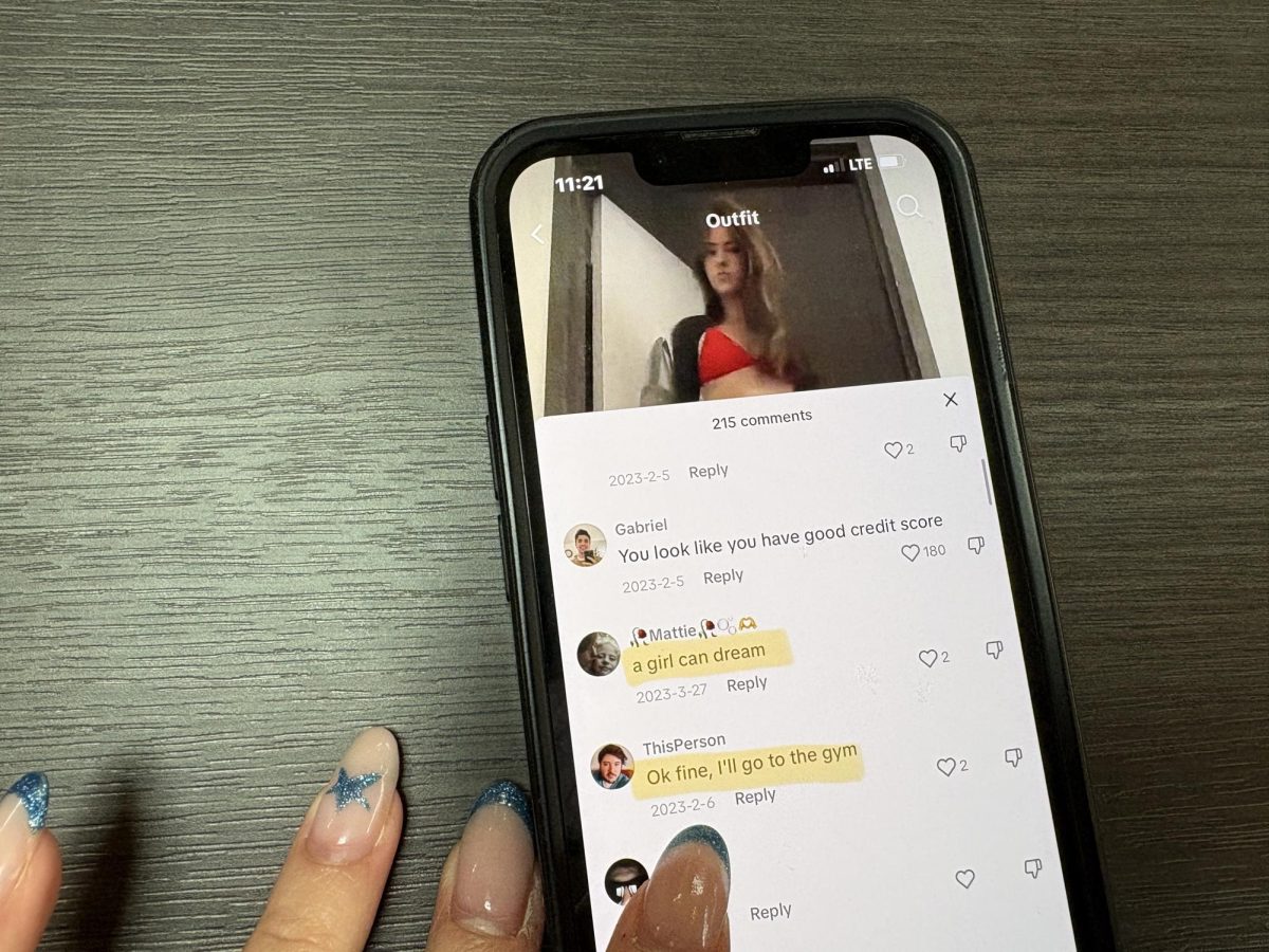 Scrolling through the TikTok comment section of popular influencer Julia Ernest, you notice a common pattern. People are spending their time watching TikToks of people they wish they looked like and comparing themselves. “I think that my 12-year-old is probably more body conscious than I would have said that I was at that age,” said Sarah Lantz, Dean of Students. “[This occurrence is] because she is exposed to those videos on social media.” Most influencers feed into the unrealistic beauty standards engraved in our minds, making us feel as if we need to alter our appearance to feel good enough. 